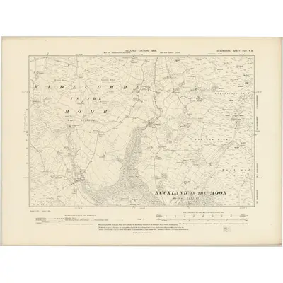 1904 Map of Devonshire CVIII.NW, 1906 Print