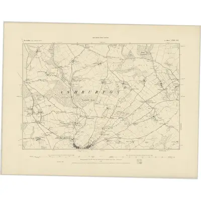 1885 Map of Devonshire CVIII.SE, 1886 Print