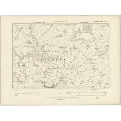 1904 Map of Devonshire CVIII.SE, 1906 Print