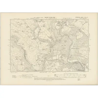 1904 Map of Devonshire CVIII.SW, 1906 Print
