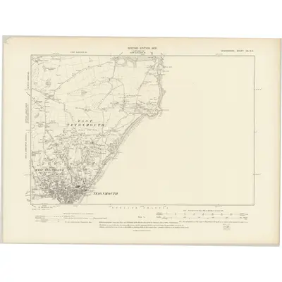 1904 Map of Devonshire CX.NE, 1906 Print