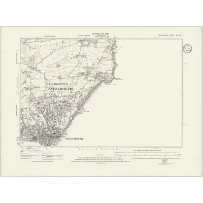 1932 Map of Devonshire CX.NE, 1935 Print