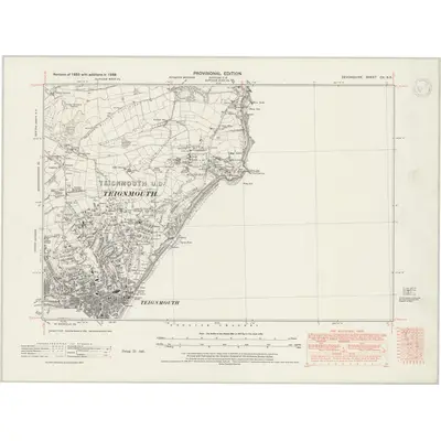 1938 Map of Devonshire CX.NE, 1947 Print