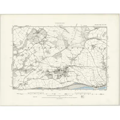 1887 Map of Devonshire CX.NW, 1889 Print