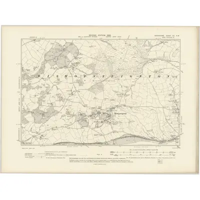 1904 Map of Devonshire CX.NW, 1906 Print