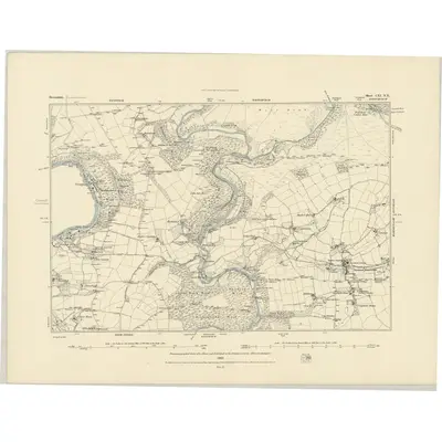 1882 Map of Devonshire CXI.NE, 1883 Print