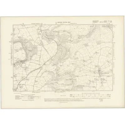 1905 Map of Devonshire CXI.NE, 1907 Print