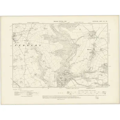 1905 Map of Devonshire CXI.SE, 1907 Print