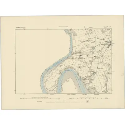 1881 Map of Devonshire CXI.SW, 1885 Print