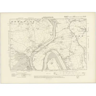 1905 Map of Devonshire CXI.SW, 1907 Print