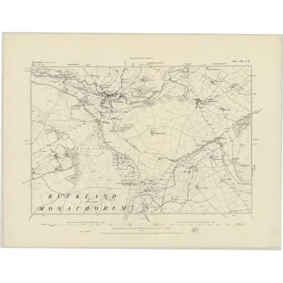 1882 Map of Devonshire CXII.NW, 1884 Print