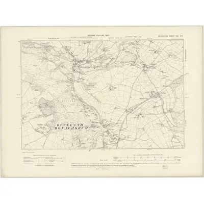 1904 Map of Devonshire CXII.NW, 1907 Print
