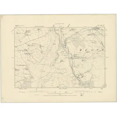 1883 Map of Devonshire CXII.SW, 1884 Print