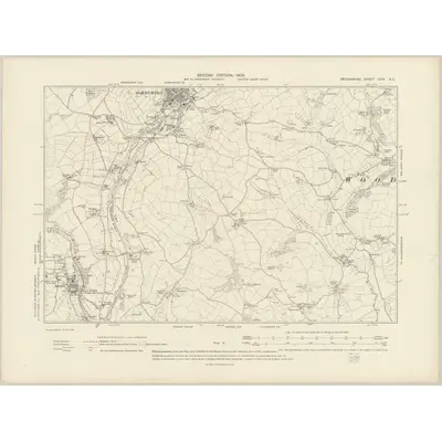 1904 Map of Devonshire CXIV.NE, 1906 Print
