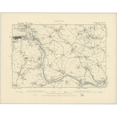 1885 Map of Devonshire CXIV.SE, 1886 Print