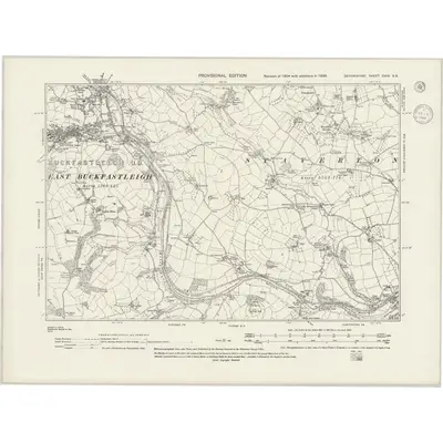 1938 Map of Devonshire CXIV.SE, 1944 Print