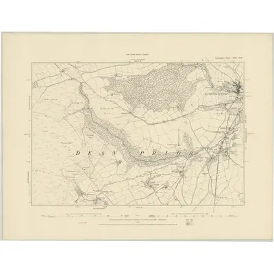 1885 Map of Devonshire CXIV.SW, 1886 Print