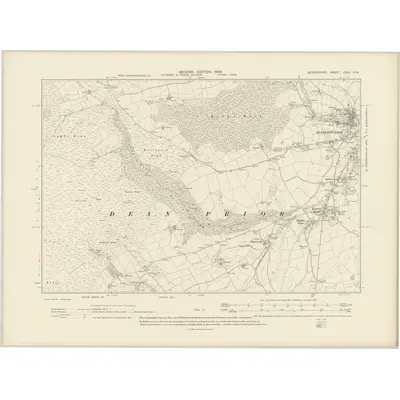 1904 Map of Devonshire CXIV.SW, 1906 Print