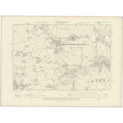 1904 Map of Devonshire CXV.NE, 1906 Print