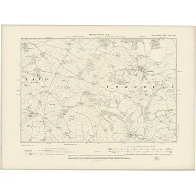 1904 Map of Devonshire CXV.NW, 1906 Print