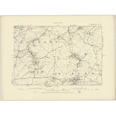 1886 Map of Devonshire CXV.SE, 1887 Print