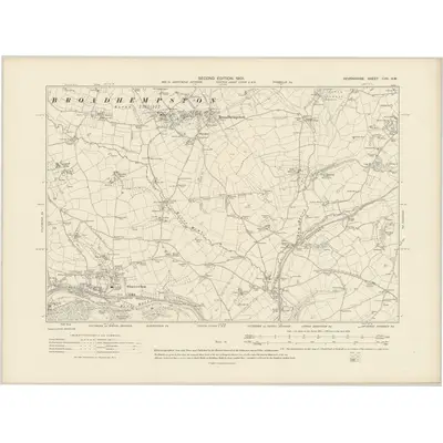 1904 Map of Devonshire CXV.SW, 1907 Print