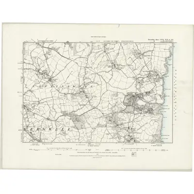 1888 Map of Devonshire CXVI.NW & NE, 1889 Print