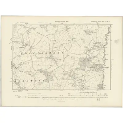 1904 Map of Devonshire CXVI.NW & NE, 1906 Print