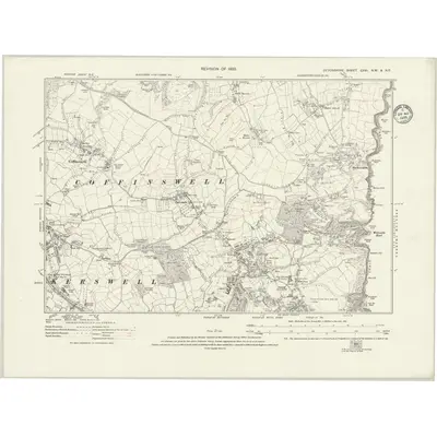 1932 Map of Devonshire CXVI.NW & NE, 1935 Print