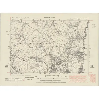 1938 Map of Devonshire CXVI.NW & NE, 1948 Print
