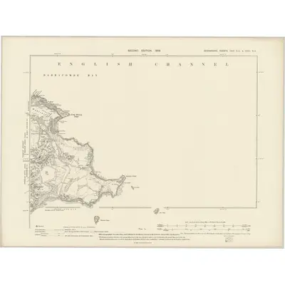 1904 Map of Devonshire CXVI.SE & CXXII.NE, 1906 Print