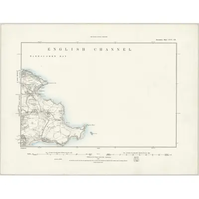 1863 Map of Devonshire CXVI.SE, 1889 Print