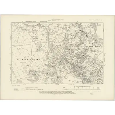1904 Map of Devonshire CXVI.SW, 1906 Print