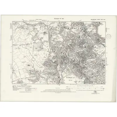 1933 Map of Devonshire CXVI.SW, 1937 Print