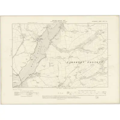 1905 Map of Devonshire CXVII.NE, 1907 Print