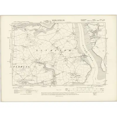 1905 Map of Devonshire CXVII.NW, 1907 Print