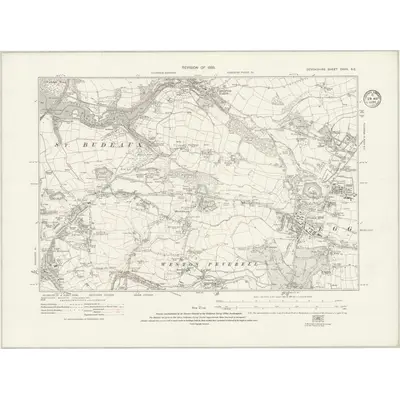 1933 Map of Devonshire CXVII.SE, 1935 Print