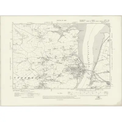 1912 Map of Devonshire CXVII.SW, 1920 Print