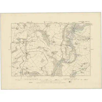 1865 Map of Devonshire CXVIII.NW, 1886 Print