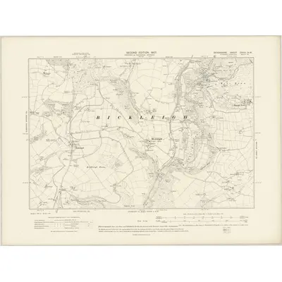 1904 Map of Devonshire CXVIII.NW, 1907 Print