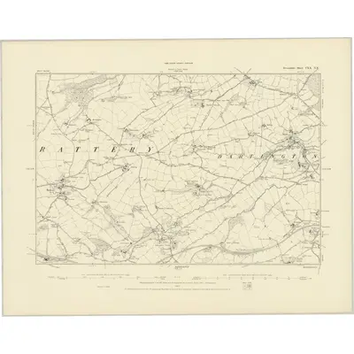 1886 Map of Devonshire CXX.NE, 1887 Print