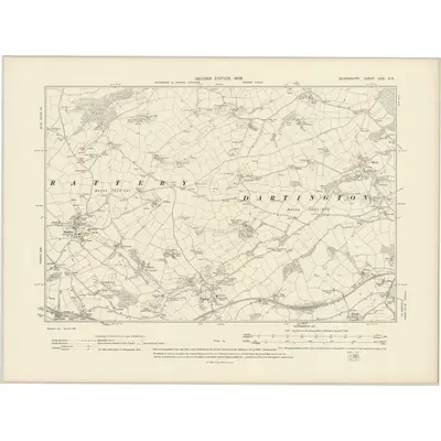 1904 Map of Devonshire CXX.NE, 1906 Print
