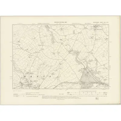 1904 Map of Devonshire CXX.NW, 1907 Print