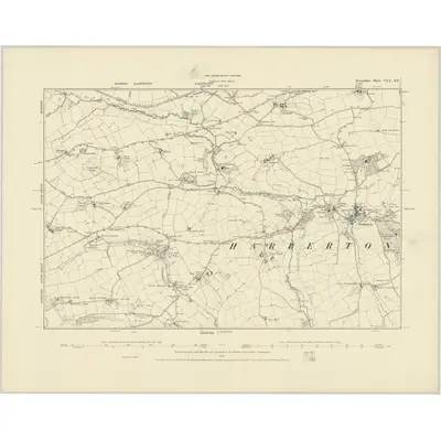 1886 Map of Devonshire CXX.SE, 1887 Print