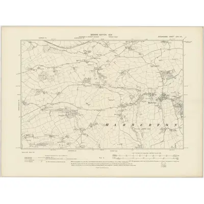 1904 Map of Devonshire CXX.SE, 1906 Print
