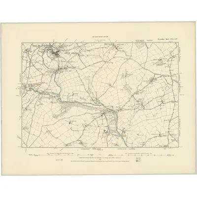 1886 Map of Devonshire CXX.SW, 1887 Print