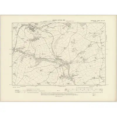 1904 Map of Devonshire CXX.SW, 1906 Print