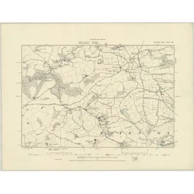 1886 Map of Devonshire CXXI.NE, 1887 Print