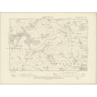 1904 Map of Devonshire CXXI.NE, 1906 Print