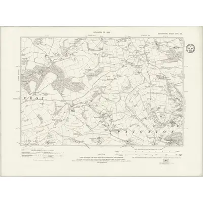 1933 Map of Devonshire CXXI.NE, 1935 Print